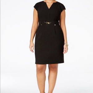 NWT Calvin Klein Stretch Belted Shift Dress 16W